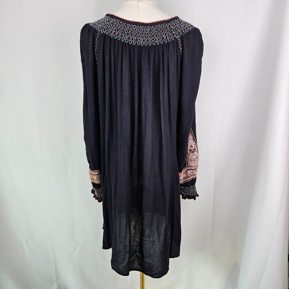Free People Black Mini Dress with Pink Embroidery - Picture 5 of 11